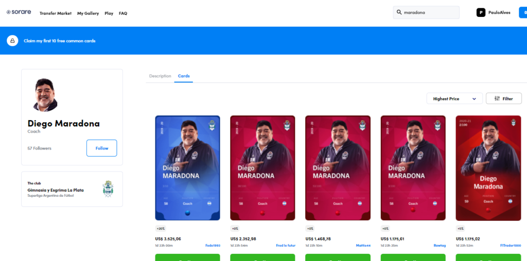 diego maradona token