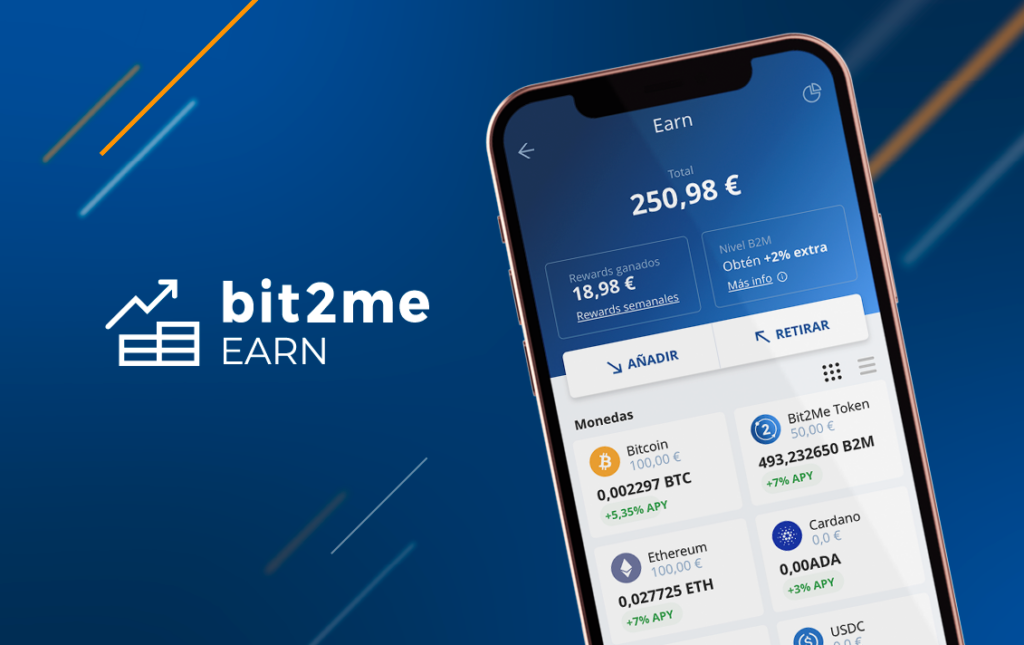 Bit2Me lança Bit2Me Earn, um novo serviço que recompensa usuários por manterem as suas criptomoedas