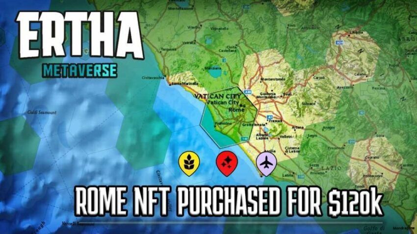 Ertha Metaverse vende NFT de Roma por recorde de US$ 120 mil