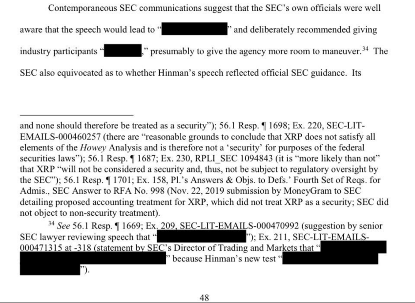 Ripple vs. SEC: e-mail interno sugere que XPR não é um título