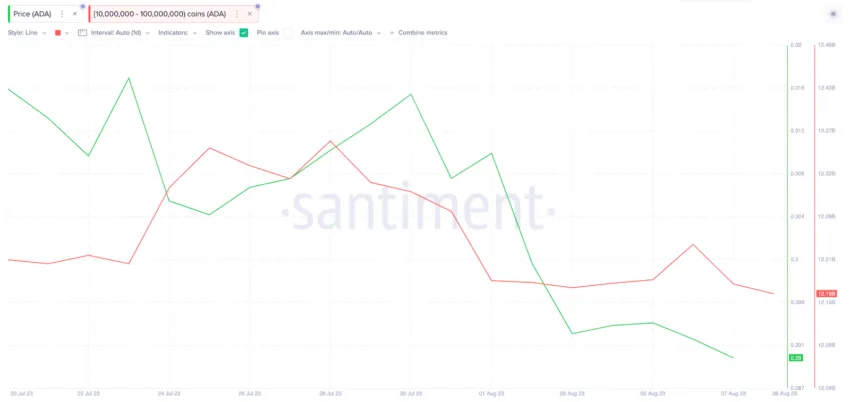 Cardano (ADA): baleias podem derrubar o preço para 0,25 dólares?